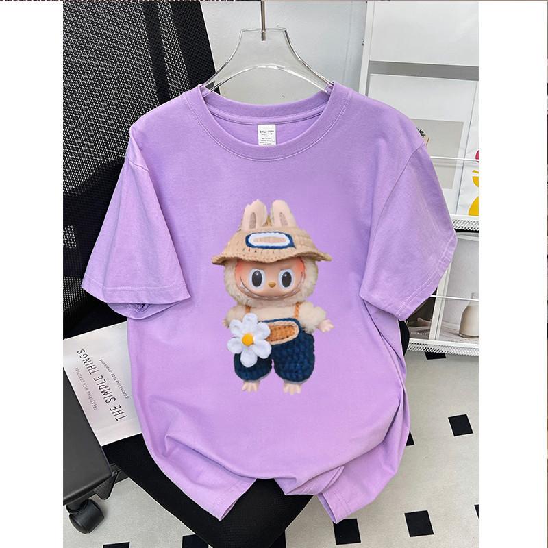 COD Labubu T Shirt Women Lengan Pendek Labubu Men Unisex Adult Korean Style Crew Neck Tshirt