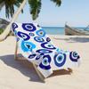 Böser Blick Print Strandtuch, Boho Türkischer Stil Handtuch für Sommerstrand, Pool & Reisen, Leichtes Saugfähiges Strandtuch