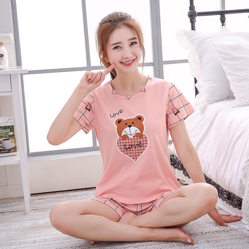 Women's Pajama Set Pajamas Short Sleeve Top Shorts 2pcs/set