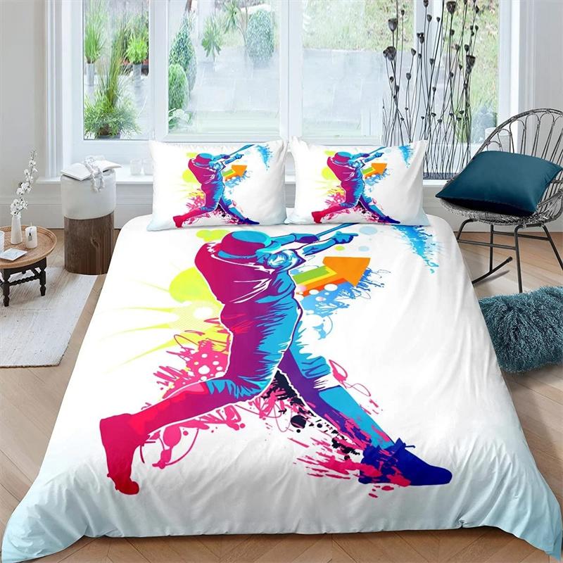 Sport Baseball Konge Dundyne Trekk 3D Ball Sengetøy Sett Gutter Tenåringer Konkurranse Dynetrekk 2/3 stk Polyester Dyne Trekk