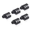 5Pcs Stereo Jack Socket 6.35mm 6P Microphone Connector Pickup Jack Socket for Replacement Reverse