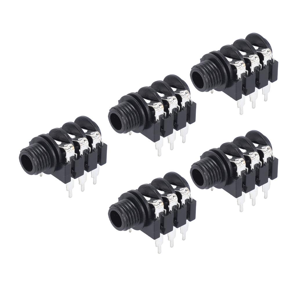 5Pcs Stereo Jack Socket 6.35mm 6P Microphone Connector Pickup Jack Socket for Replacement Reverse