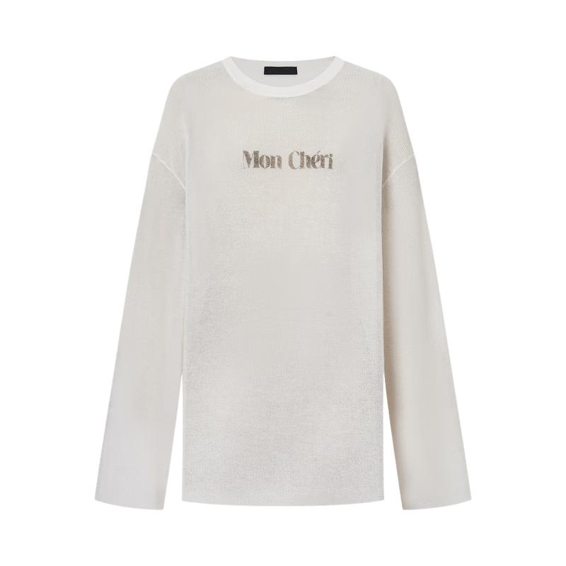 MO&Co. Tencel Blend Drop Shoulder Long Sleeve Knit Top S