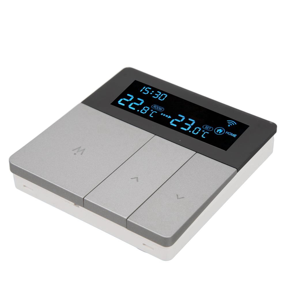 Digital Thermostat Large LCD Display Programmable Grey Thermostat with 3 Meters Sensing Cable