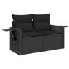 Vidaxl 6-Cz. Garden Furniture Set With Cushions, Black Poly Rattan