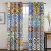 Bohemian Retro Window Area Covering for Bedroom Lightweight Fabric Polyester Sunshading Window Decorative Boho Printing Finished
