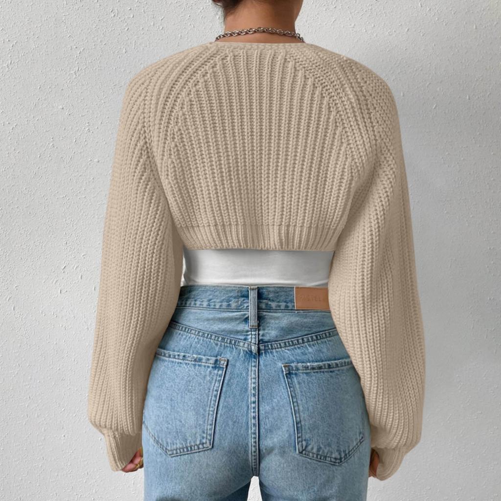 Women's Fashion Shawl Sweater Solid Color Long Sleeve Cardigan Top