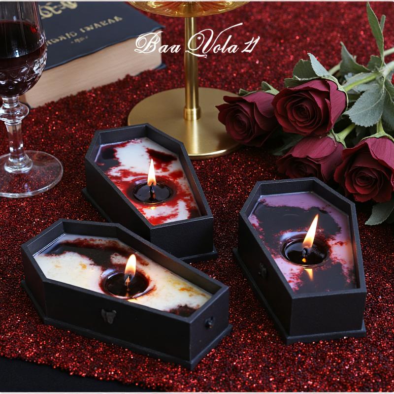 Halloween Coffin Scented Candles Home Decorative Candles Autumn Spooky Candle Decor for Haunted Nights