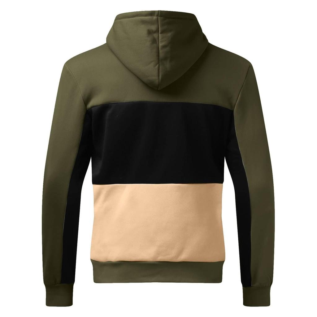 Men's Hooded Sweatshirt, Contrasting Color Sweatshirt, Sports   Casual