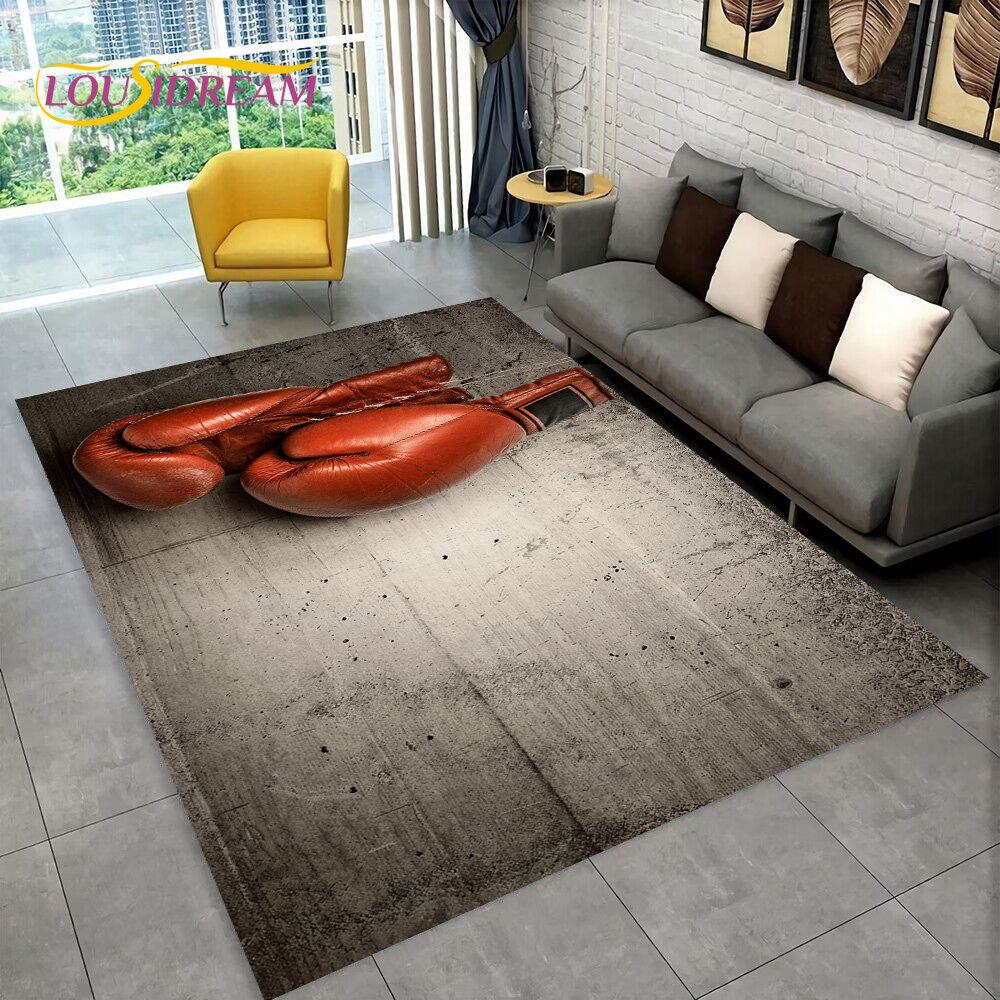 Rękawice bokserskie 3D Bokser Walka Dywan duży, Dywan do salonu sypialni sofa wycieraczka dekoracja, mata podłogowa antypoślizgowa dla dzieci