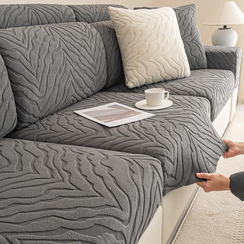Jacquard Rutschfester Sofakissenbezug Verdickter einfarbiger Couch-Schonbezug Für Wohnzimmer 1/2/3/4 Sitzsofa-Schutzbezüge