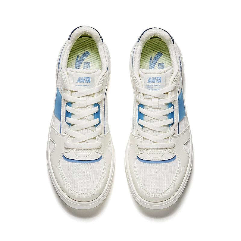 Anta Comfortable Versatile Wear-Resistant Non-Slip Low-Top Skate Shoes Men Sneakers White Blue 112528014-3