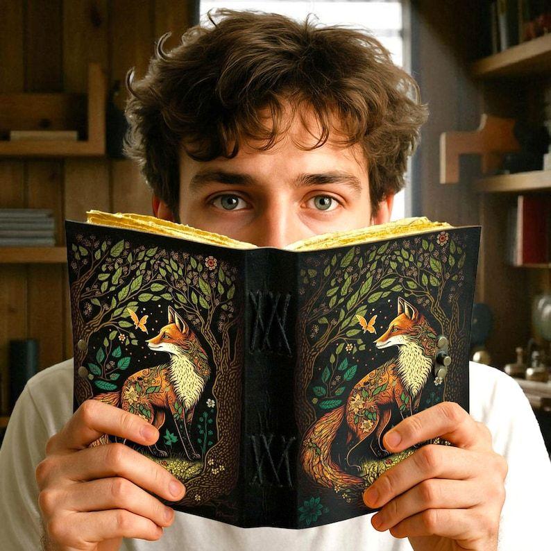 Fuchsleder Notizbuch: Großes Grimoire, Leeres Buch der Schatten