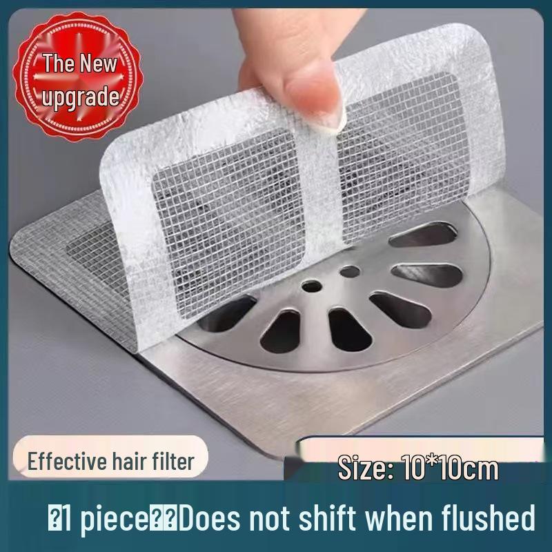 

Self-Adhesive Universal Floor Drain Hair Filter - Disposable, Anti-Clogging, Insect-Proof for Bathroom Toilets