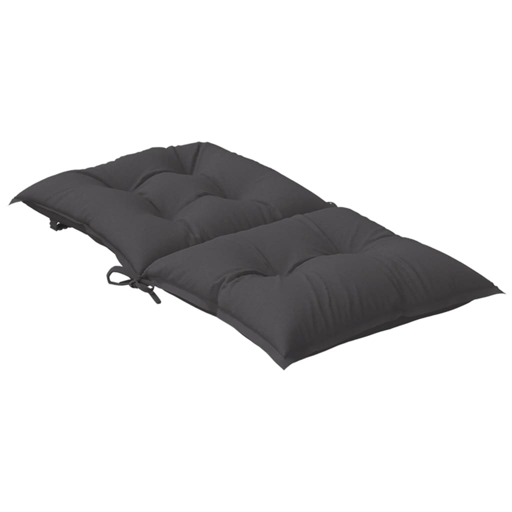 Low Back Chair Cushions 2 Pcs Melange Anthracite 100 X 50 X 7 Cm Fabric