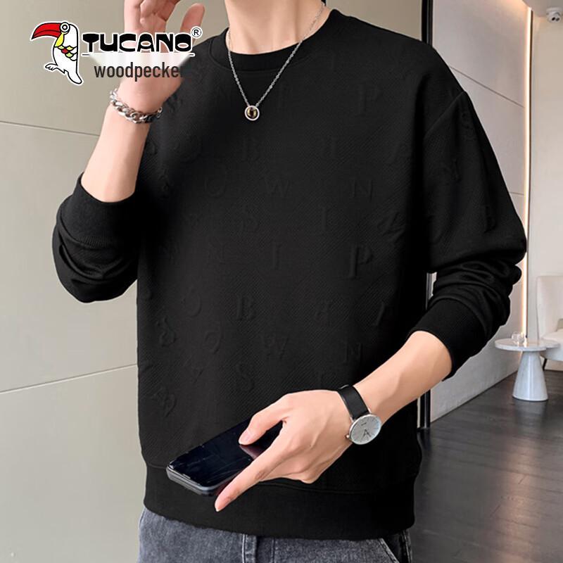 

Woodpecker Men s Heavy Cotton-Feel Long Sleeve T-Shirt XL