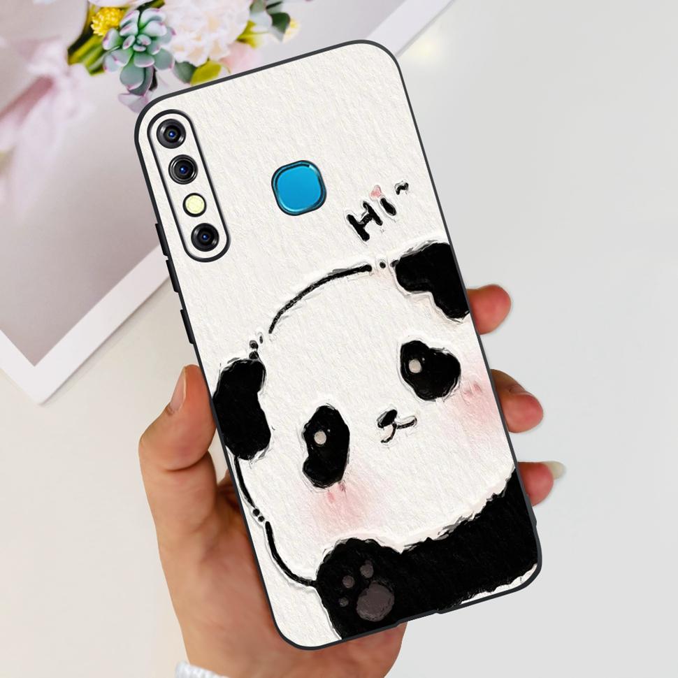 For Infinix Hot 8 2019 Case Cute Panda Butterfly Soft TPU Phone Case For Infinix Hot 8 Hot8 Back Cover X650C X650B Coque Bumper