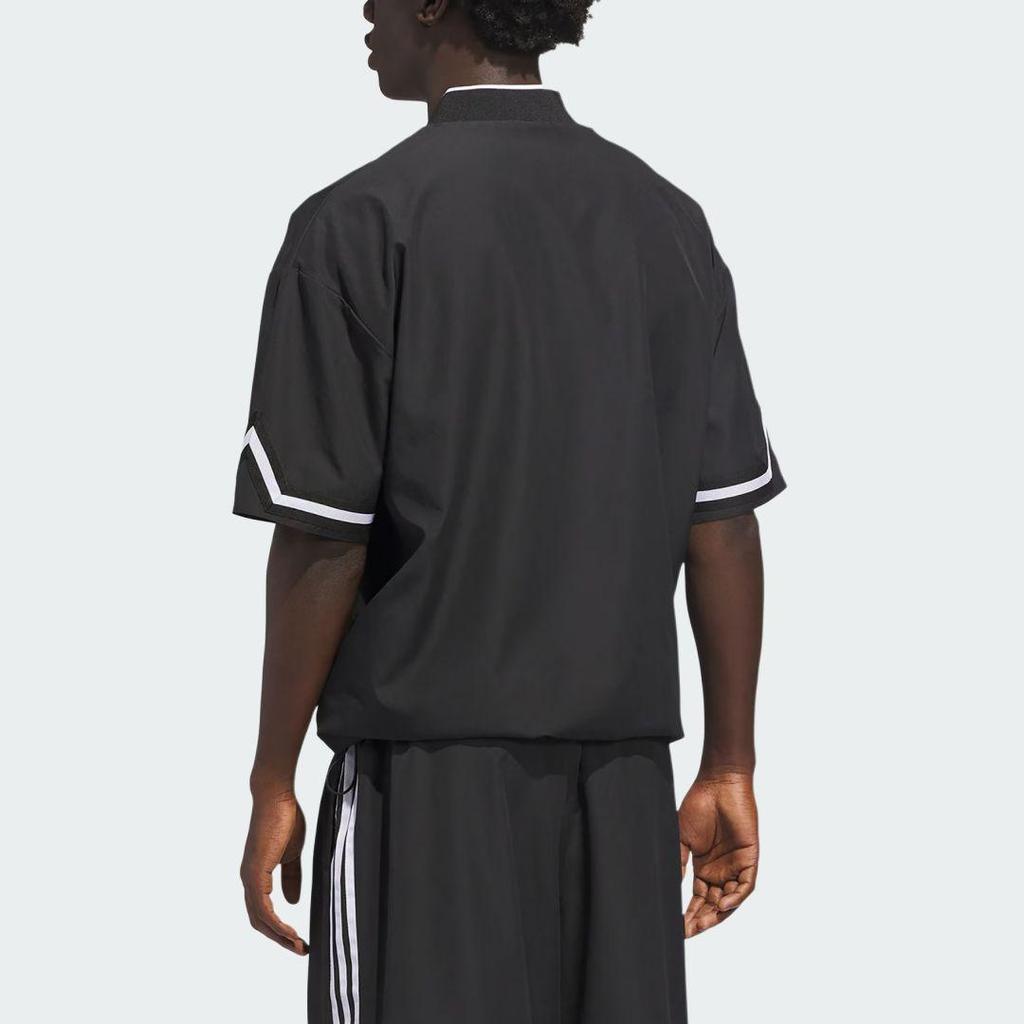 adidas Originals Black Unisex Star Print V-Neck Short-Sleeve T-Shirt KC3569