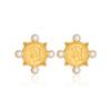 18K Gold Plated Titanium Pearl Portrait Stud Earrings for Travel and Vacation