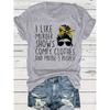 T-shirt da Donna Mi Piacciono i Programmi sull'Omicidio Vestiti Comodi Maglietta da Donna Grafica True Crime Top Bianco Casual