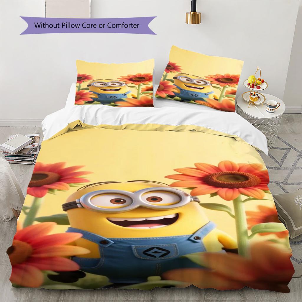Jorge The Minion's Adorable Greeting: A Comfortable and Cozy Bedding Set—the Perfect Choice To Decorate Your Bedroom.