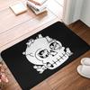 1pc Skull with Cats Doodle Bath Mat, Lightweight Polyester 100% Rectangle Machine Washable Doormat, Machine Made Home Decor Rug