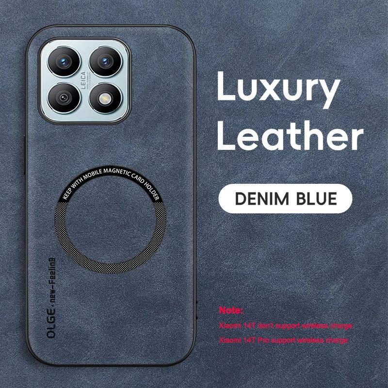 

Чехол для телефона из овчины Magsafe для Xiaomi 15 14T 14 13T 13 12 11 Pro Ультрамагнитный чехол для Xiaomi 14 13T 14T Pro Чехлы For Xiaomi 14T Pro синий
