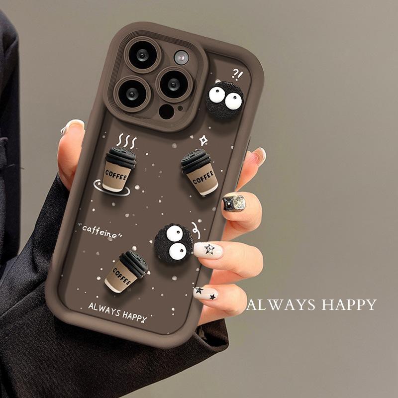 Cute Briquettes Are Suitable for Samsung S22 Mobile Phone Case Coffee Doll A04E Personalized A24 Personalized Anti-drop Men and Women