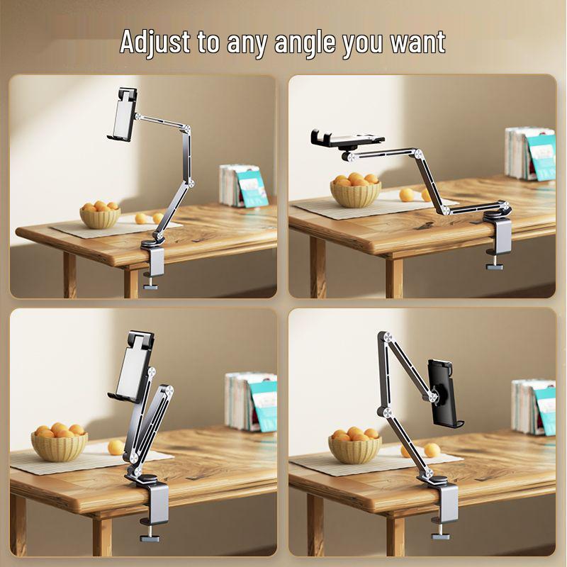 Aluminum Alloy Rotatable Tablet Stand with Mechanical Arm - Universal Desktop Support