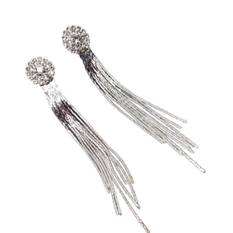 Boucles d'oreilles à pampilles en chaîne griffes de cristal - Puces polyvalentes et tendance