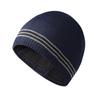 Men's Fleece-Lined Thermal Beanie Striped Knit Hat Outdoor Casual Beanie Cold-Weather Hat Minimalist Ear-Warming Woolly Hat