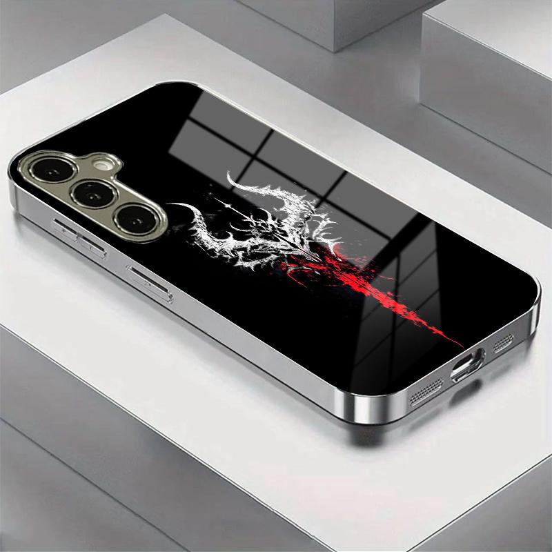 

Electroplated Glass & TPU Hard Case for Samsung Galaxy S26 S25 S24 S23 S22 S21 FE Ultra Plus — Dark Blood Vein Design For Galaxy S26