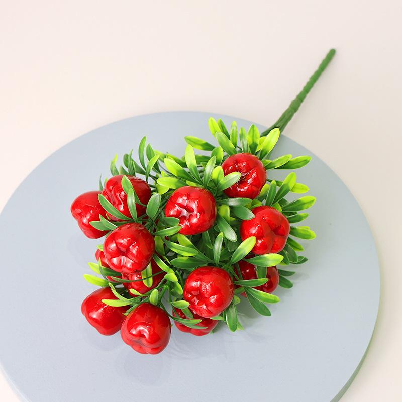 1Pcs Lemon Artificial Branches Bouquet Flower Arrangement Fake Fruit Plastic Lifelike Fruits Strawberry Vase Filling Decoration