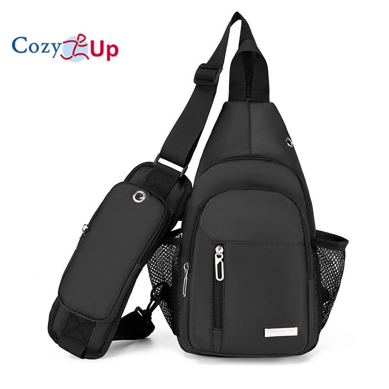 

Уютная мужская модная нагрудная сумка из ткани Оксфорд, повседневная сумка через плечо через плечо 36x16x9cm чёрный