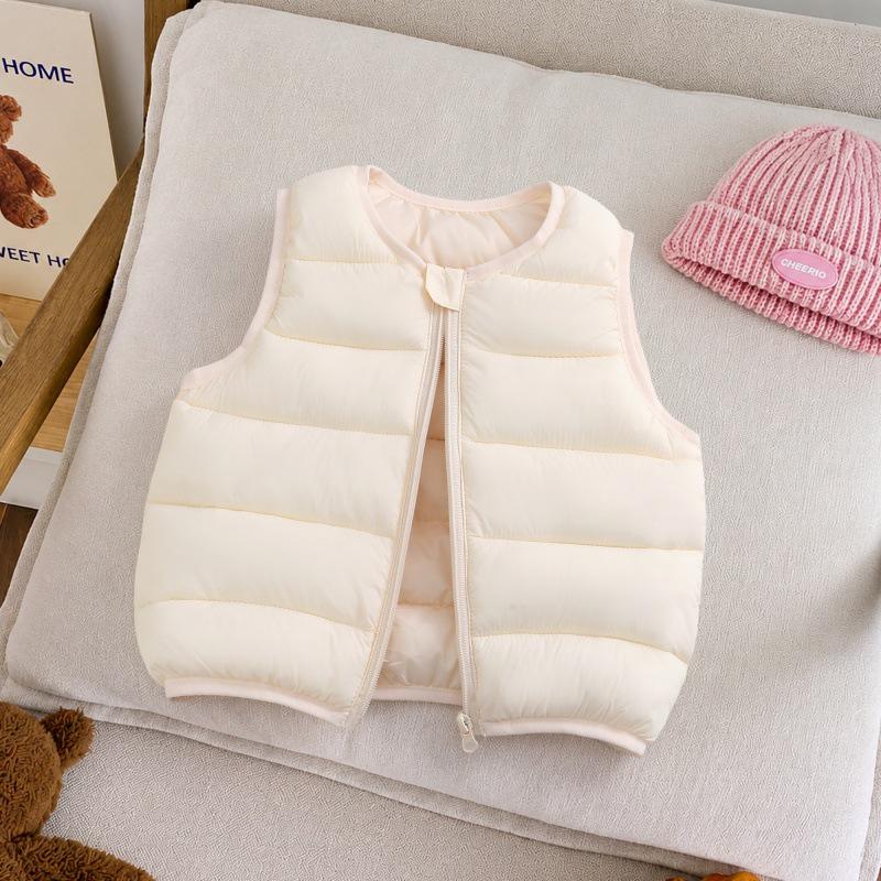 2026 Autumn/Winter Kids' Lightweight Cotton Vest: Unisex Korean Style Warm Solid Color Cape for Toddlers