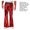 Men's Sequin Flared Trousers Shiny Hip-Hop Disco Pants Elastic Waist Retro Wide Leg Pants for Stage Performance Night Club Bar Dance