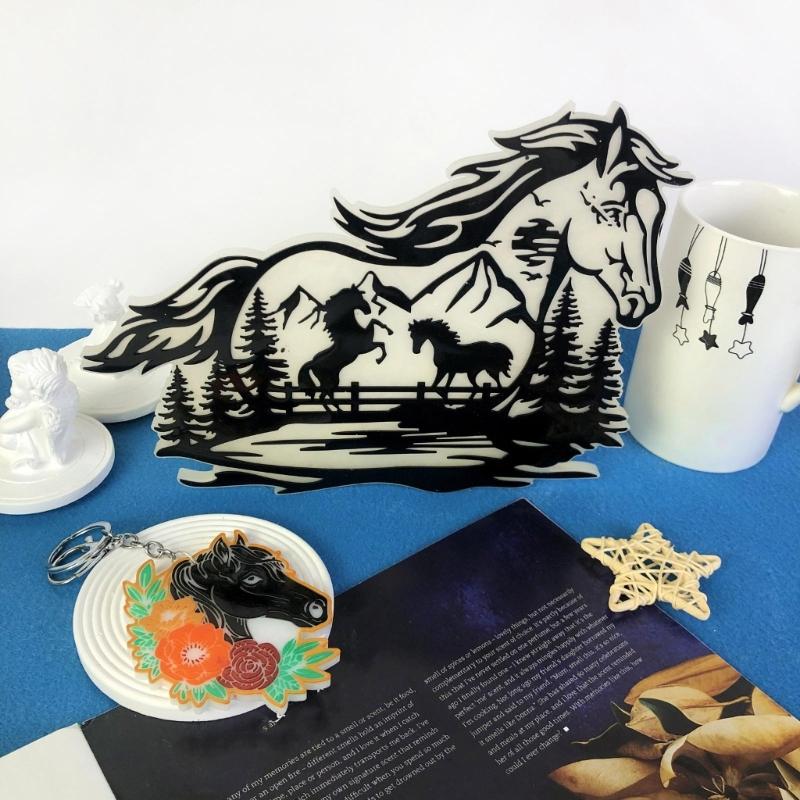 Personalized Horse Shaped Resin Wall Ornament Mold Unique Decoration Silicone Mold  Exquisite Decorative Items Moulds