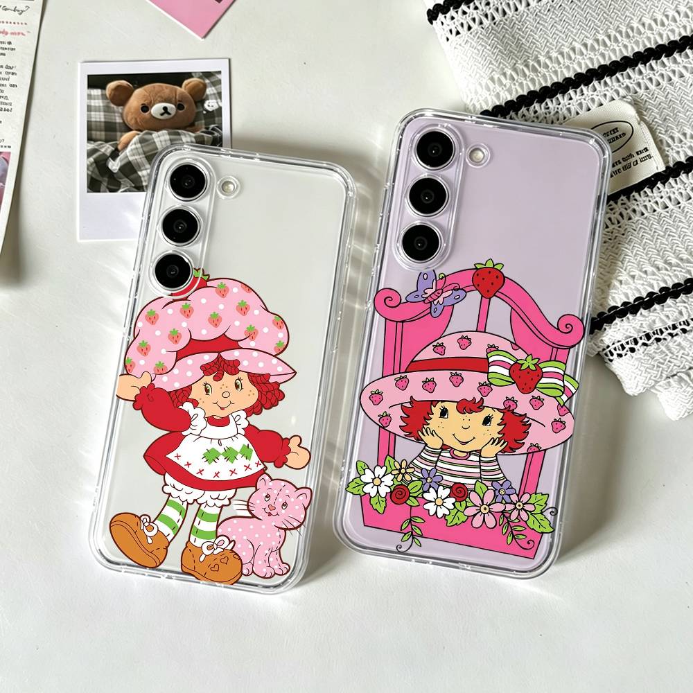 s-Strawberry Shortcake Phone Case For SamsungA10,12,20,21S,30,31,40,50,51,52,70,71 Transparent Cover