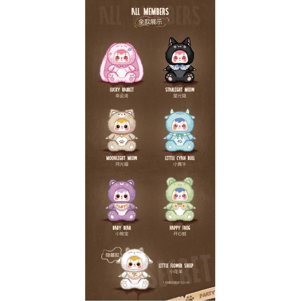 Null Samuel Animal Crazy Party Series Trading Plush 1box 6pcs