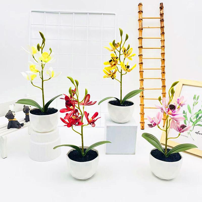 Potted Simulated Phalaenopsis Artificial Artificial Flower Ornament Desktop