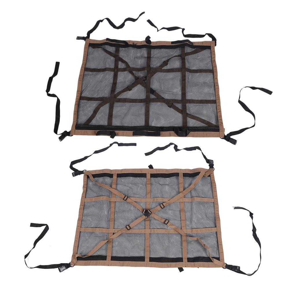 Car Ceiling Cargo Net Pocket Multifunction Double Layer Mesh Car Roof Cargo Net Pocket for Truck SUV Travel Trip