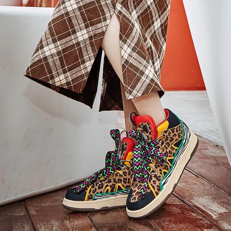 Höst Damskor Sneakers Dam Leopardtryck Casual Herrskor Lyxskor Träningssko Andningsbar Mode Löparsko