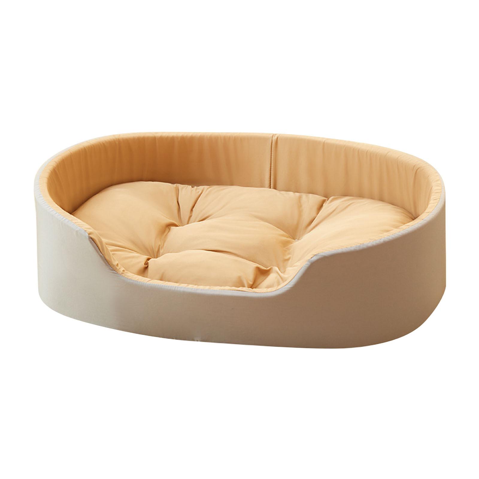 

Лежанка для собак для маленьких и средних собак и кошек, Моющаяся Делюкс, Нескользящее дно, Высокие и низкие бортики, Универсальный съемный матрасик для четырех сезонов, Не собирает шерсть S светло-коричневого