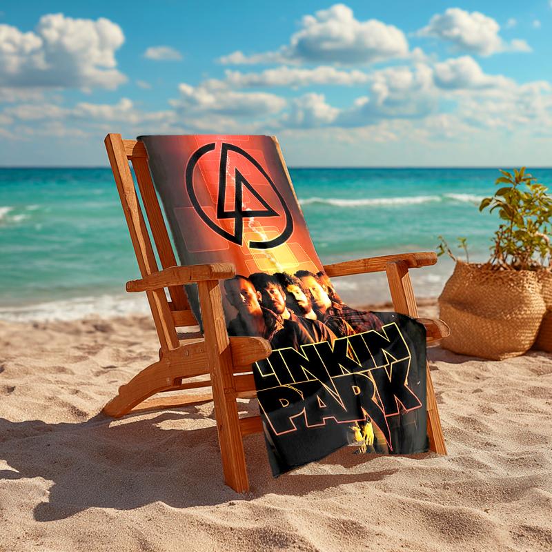 1pc Linkin Park2 Beach Towel, Comfortable and Thick, and Swimming/Bath/Picnic/Camping Towel, Suitable for Seaside Beaches