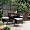 Vidaxl 5-Cz. Garden Furniture Set, Polyrattan, Brown