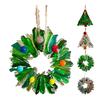 Crystal Christmas Tree Ornaments Clear Wreath/Tree Christmas Hanging Ornament for Holiday Indoor Outdoor Home Decor