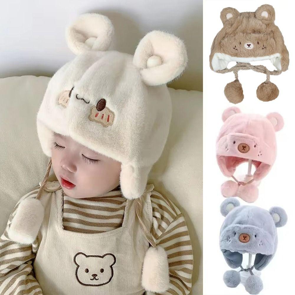 Winter Newborn Bonnet Hats Soft Boys Girls Beanie Cap Cute Baby Bear Hats  Kids