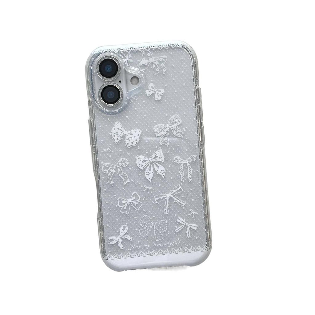 Lace Bow Protective Case for iPhone 17 Pro Max & 16, Chain-Compatible, 15 Pro Max-Compatible