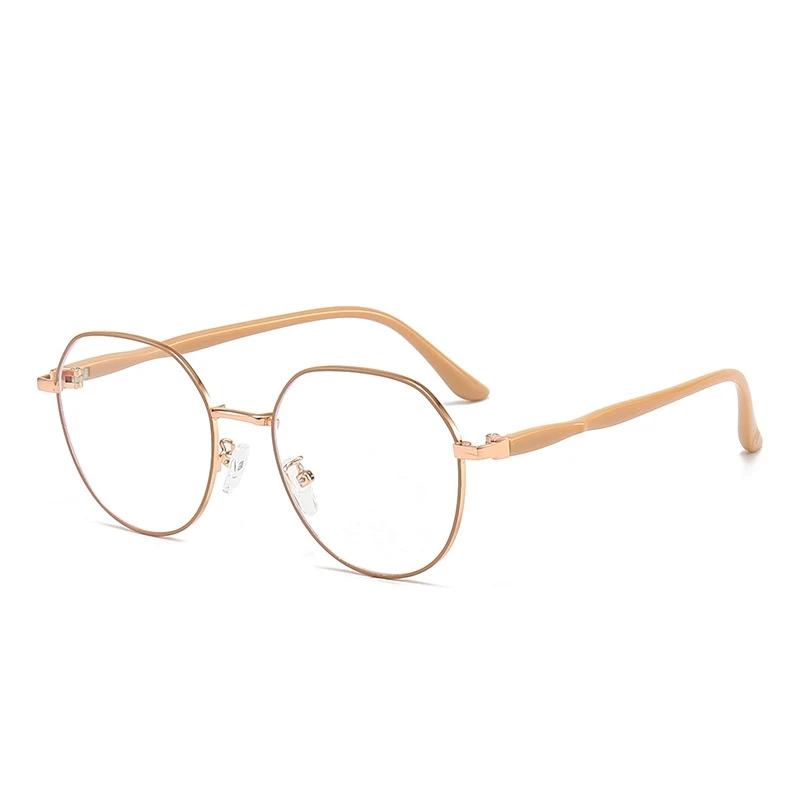 Fashion Metal Large Frame Reading Glasses Women High Definition Anti-Blue Presbyopia Eyewear Anti-Reflective Hyperopia Glasses