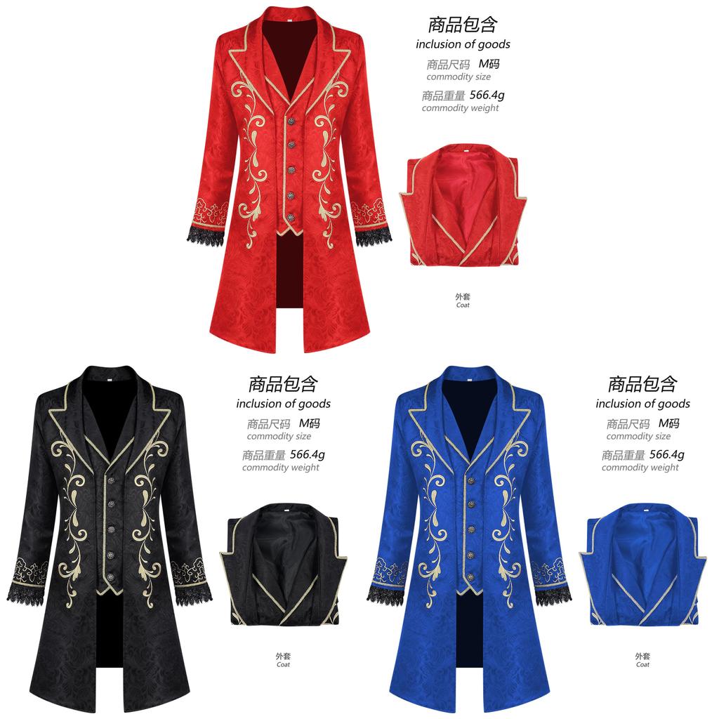 Medieval Prince Costume Set For Halloween Cosplay With Polyester Fabric For Stage Performance